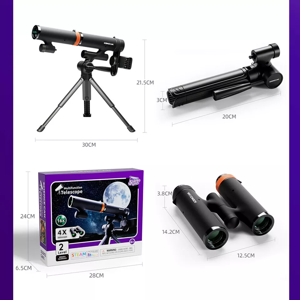 Set scule - Truse doctor copii ( 3 ani +) - Binoclu Telescop 2 in 1 pentru Copii Science Can
