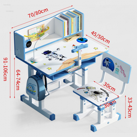 Birou copii cu scaun suport carte si raft de caiete Astronaut [3]