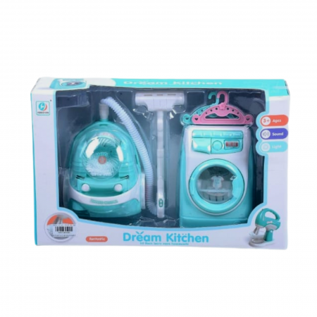 Jocuri educative (3 ani +) - Set mini aspirator si masina de spalat cu sunete si lumini