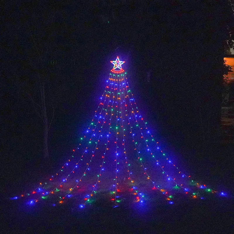Instalatii Luminoase Craciun - Brad de Craciun cu Leduri si stea lumini multicolore