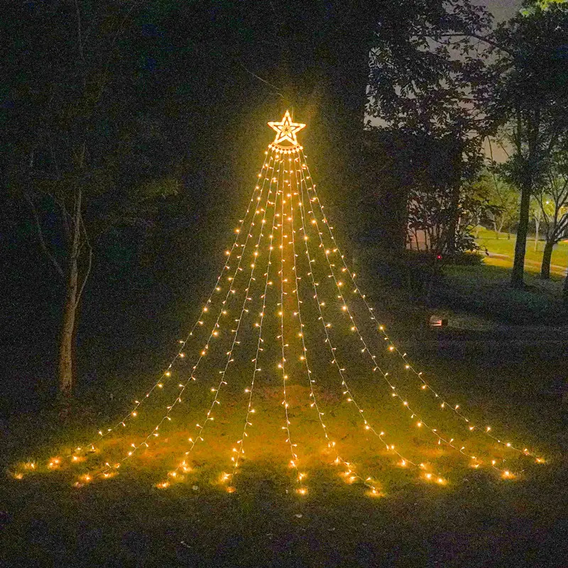Instalatii Luminoase Craciun - Brad de Craciun cu Leduri si stea lumina calda