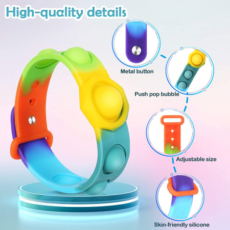 Bratara senzoriala Pop It  Push Bubble Fidget din silicon [2]
