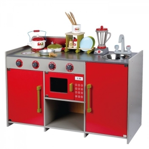 Jucarii Copii - Bucatarie de Lemn copii Dubla European Kitchen cu Accesorii