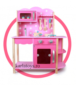 Bucatarie din Lemn Copii cu accesorii Pink [2]