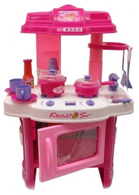 Bucatarii  de Jucarie(3 Ani+) - Bucatarie de Jucarie pentru Copii - Set Complet Kitchen cu 12 Accesorii si Chiuveta