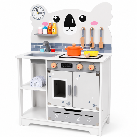 Jucarii din Lemn & Montessori - Bucatarie de Joaca din Lemn Koala Kitchen, cu Accesorii