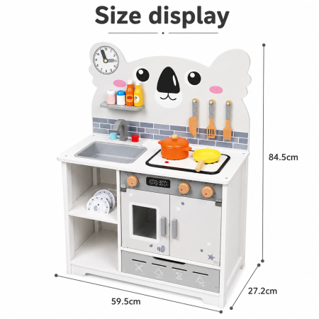 Bucatarie de Joaca din Lemn Koala Kitchen, cu Accesorii [1]