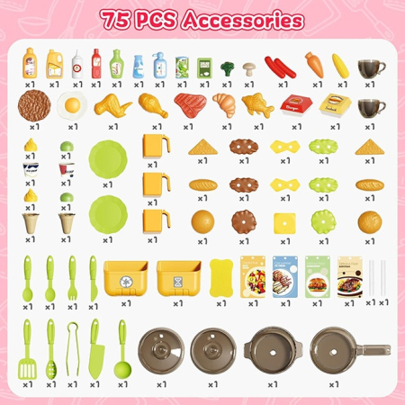 Bucatarie de Joaca Home Kitchen cu Aburi, Apa Reala si Gratar Verde [3]