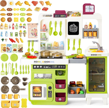 Bucatarie de Joaca Home Kitchen cu Aburi, Apa Reala si Gratar Verde [1]