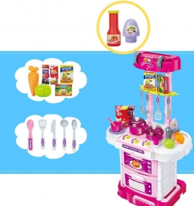 Bucatarie de Jucarie Electronica Little Chef 3 in 1 troler [2]