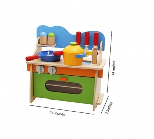 Bucatarie de Jucarie din Lemn cu Accesorii pentru Copii - Set Complet de Gatit [1]