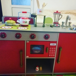 Bucatarie de Lemn copii Dubla European Kitchen cu Accesorii [17]