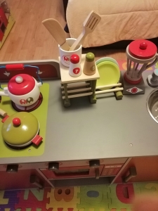 Bucatarie de Lemn copii Dubla European Kitchen cu Accesorii [21]