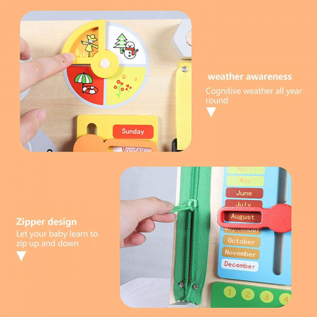 Busy Bard Placa Senzorial Incuietorii activitatii Montessori 2 in 1 Calendar [4]