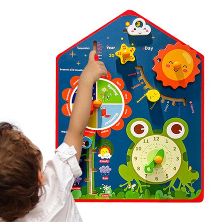 Calendar din Lemn Montessori Ceas Vremea [1]