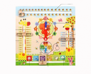 Calendar din Lemn Multifunctional Copii Veverita Bufnita [1]