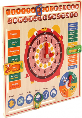 Jocuri educative (3 ani +) - Calendar Mare din Lemn Ursulet Onshine