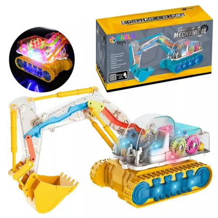 Jucarii Copii - Jucarie Interactiva Excavator cu Lumini si Sunete