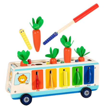 Camion Montessori Lemn 5 in 1, Activitati Educative, 3-7 Ani [1]