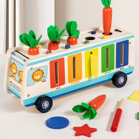 Camion Montessori Lemn 5 in 1, Activitati Educative, 3-7 Ani [2]