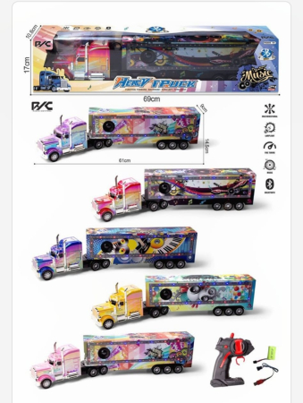 Jucarii - Camion RC cu Lumina LED si Bluetooth, Telecomanda 2.4G – Difuzor Wireless