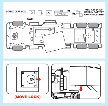 Camion RC cu Lumina LED si Bluetooth, Telecomanda 2.4G – Difuzor Wireless [2]