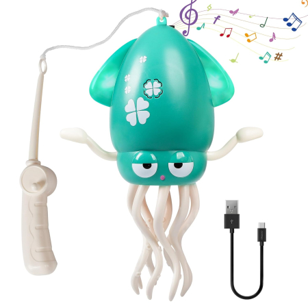 Caracatita Dansatoare Flippy – Jucarie Interactiva Lumina, Muzica, USB Verde [1]