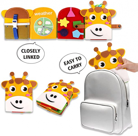 Carte Activități Montessori din Fetru - Girafă Busy Book [5]