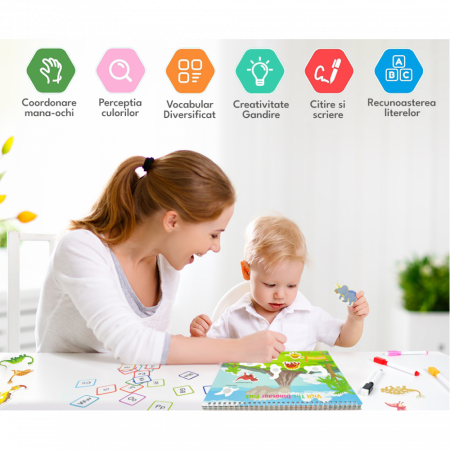 Carte montessori  multiple activitatii stickere reutilizabile in limba engleza [6]