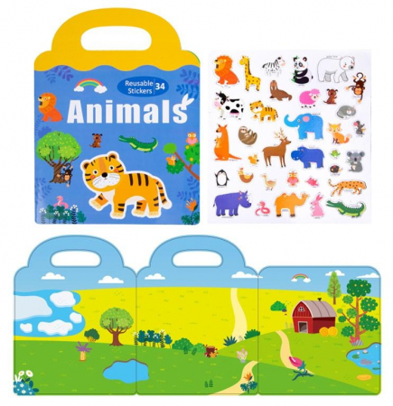 Jocuri creative (3 ani +) - Carte puzzle magnetica cu stickere magnetice reutilizabile