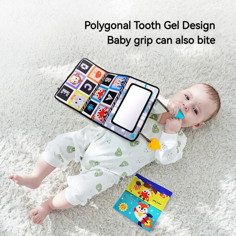 Carte senzoriala Bebe Cognitiva Tabla de agata pliabila cu oglinda Bebelusi [1]