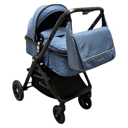 Crucioare 2 in 1 - Carucior 2 in 1 Baby Care Nou-Nascuti, Landou Transformabil, Maner Reversibil, Geanta – Albastru