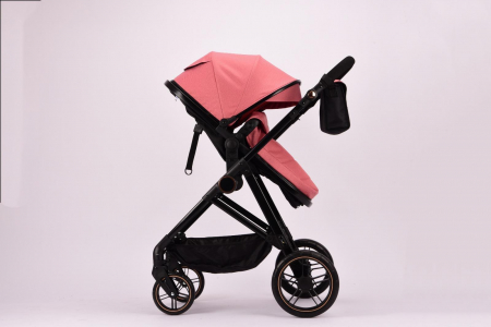 Carucior 2 in 1 Reversibil cu Landou Transformabil in Sport Cadru Aluminiu Roz Somon [2]