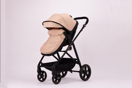 Carucior 2 in 1 Reversibil cu Landou Transformabil in Sport Cadru Aluminiu Bej [3]
