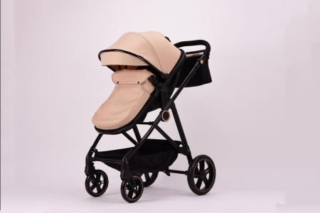 Carucior 2 in 1 Reversibil cu Landou Transformabil in Sport Cadru Aluminiu Bej [8]