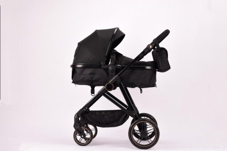Carucior 2 in 1 Reversibil cu Landou Transformabil in Sport Cadru Aluminiu Negru [4]