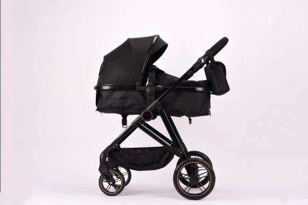 Carucior 2 in 1 Reversibil cu Landou Transformabil in Sport Cadru Aluminiu Negru [2]
