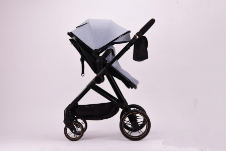 Carucior 2 in 1 Reversibil cu Landou Transformabil in Sport Cadru Aluminiu Bleu [5]