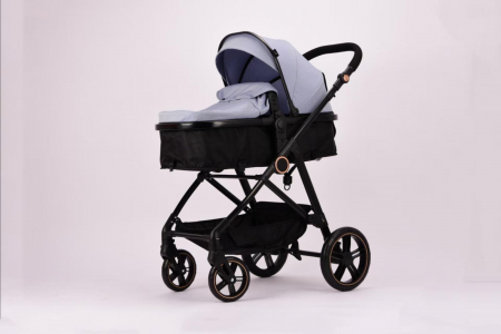 Carucior 2 in 1 Reversibil cu Landou Transformabil in Sport Cadru Aluminiu Bleu [4]