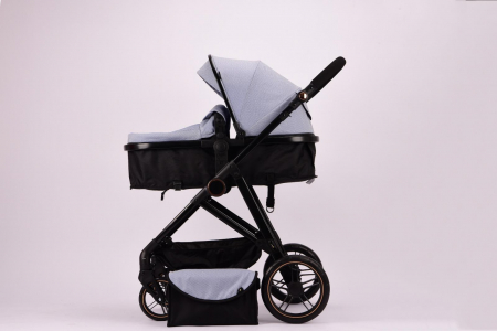 Carucioare nou nascuti - Carucior 2 in 1 Reversibil cu Landou Transformabil in Sport Cadru Aluminiu Bleu