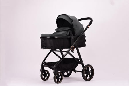 Carucior 2 in 1 Reversibil cu Landou Transformabil in Sport Cadru Aluminiu Gri [9]