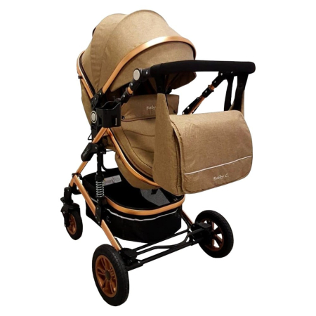 Carucior 3 in 1 Baby Care landou scoica auto, cadru aluminiu roti cauciuc [1]