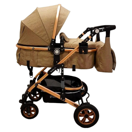 Carucior 3 in 1 Baby Care landou scoica auto, cadru aluminiu roti cauciuc [2]