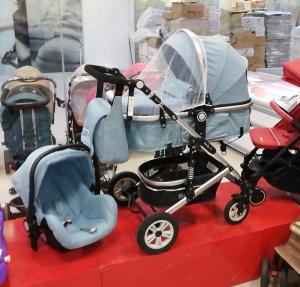 Carucior 3 in 1 Baby Care landou scoica auto, cadru aluminiu roti cauciuc [7]