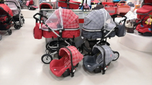 Carucioare nou nascuti - Carucior 3 in 1 Baby Care landou scoica auto, cadru aluminiu roti cauciuc