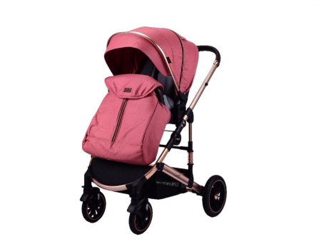 Carucior Bebelusi 2 in 1 Bordo cu Husa de Picioare si Geanta [9]