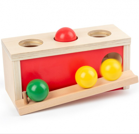 Joc din lemn Montessori Cutia Permanentei cu Bile colorate [2]