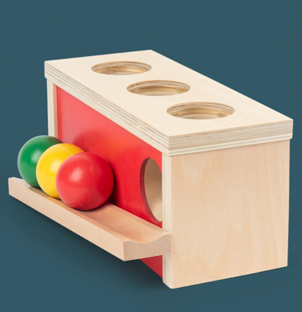 Joc din lemn Montessori Cutia Permanentei cu Bile colorate [1]