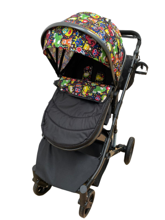 Carucior 2 in 1 L-Sun Reversibil, Transformabil Landou–Sport, cu Suspensii si Geanta Animale [4]