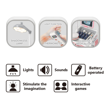 Carucior Doctor Stomatolog pentru Copii cu Lumina si Sunet – Set Medical de Joc Portocaliu [1]